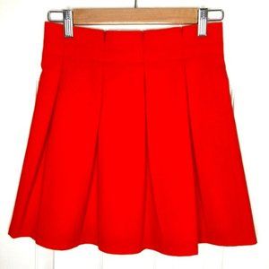 **3/$20** - MOON Orange Red Pleated Mini Skirt, Sz S